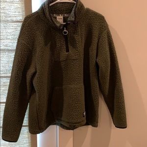 Olive Sherpa Pullover